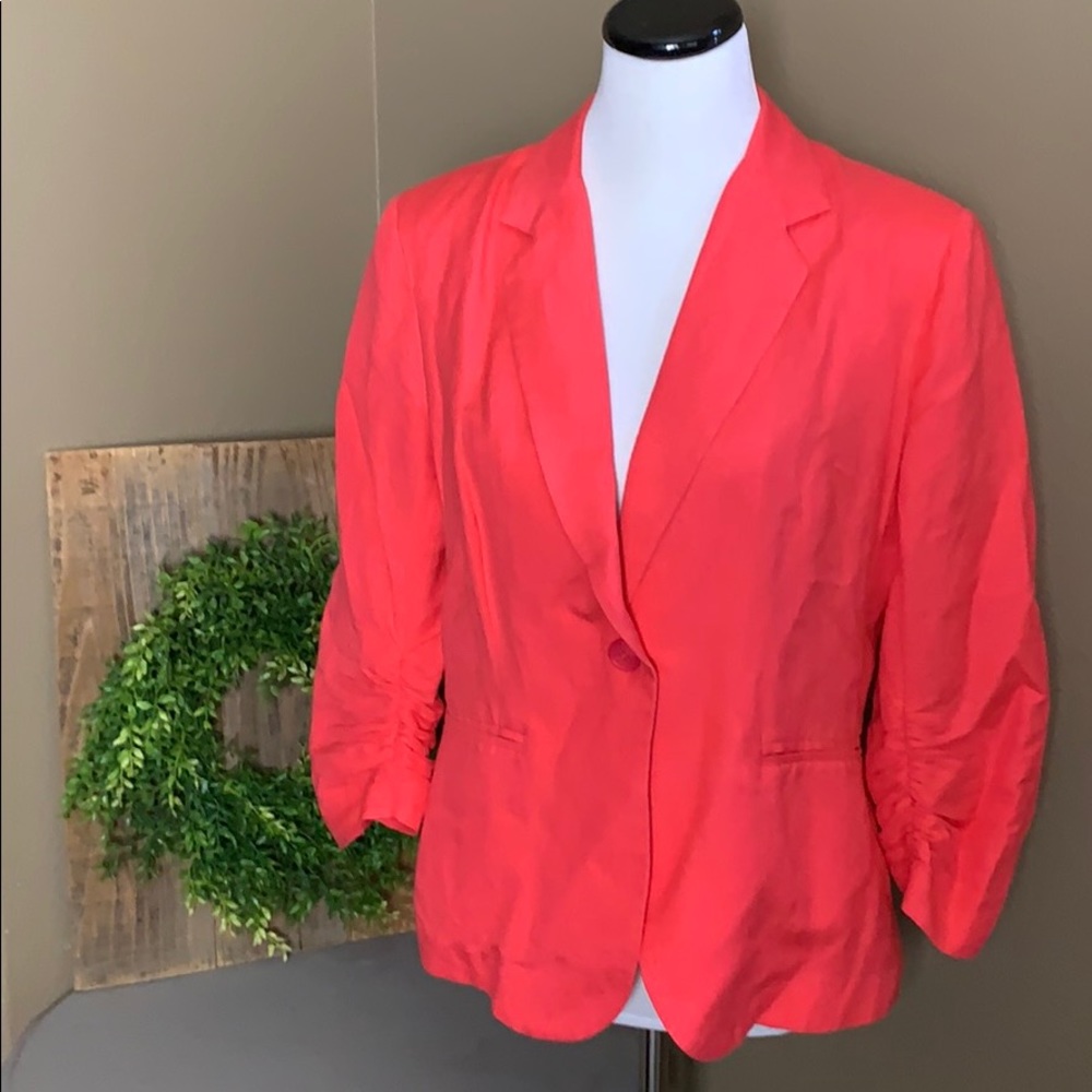 Olivia Moon Linen Blend Coral Blazer
